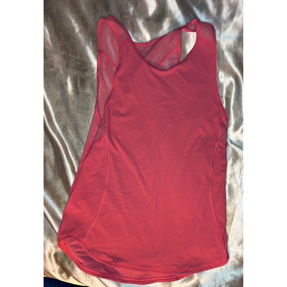 Lululemon Sculpt Tank Top Coral Pink Mesh Back Activewear Racerback Running Tank